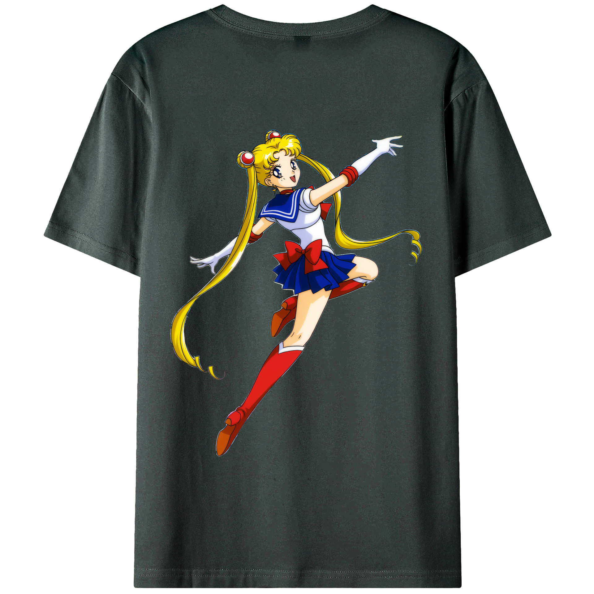 （画像用） 美少女戦士セーラームーン 月野 うさぎ つきの うさぎ Sailor Moon Tsukino Usagi 綿100％ メンズ半袖Tシャツ（バックプリント） 通気性